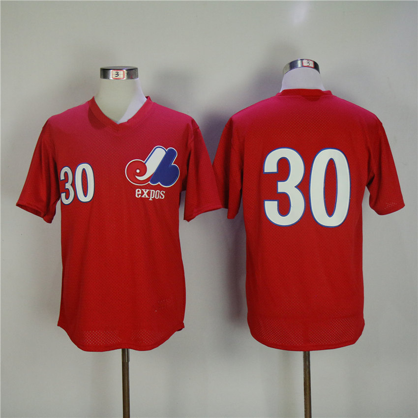 Men Montreal Expos 30 Raines Red Throwback 1982 MLB Jerseys